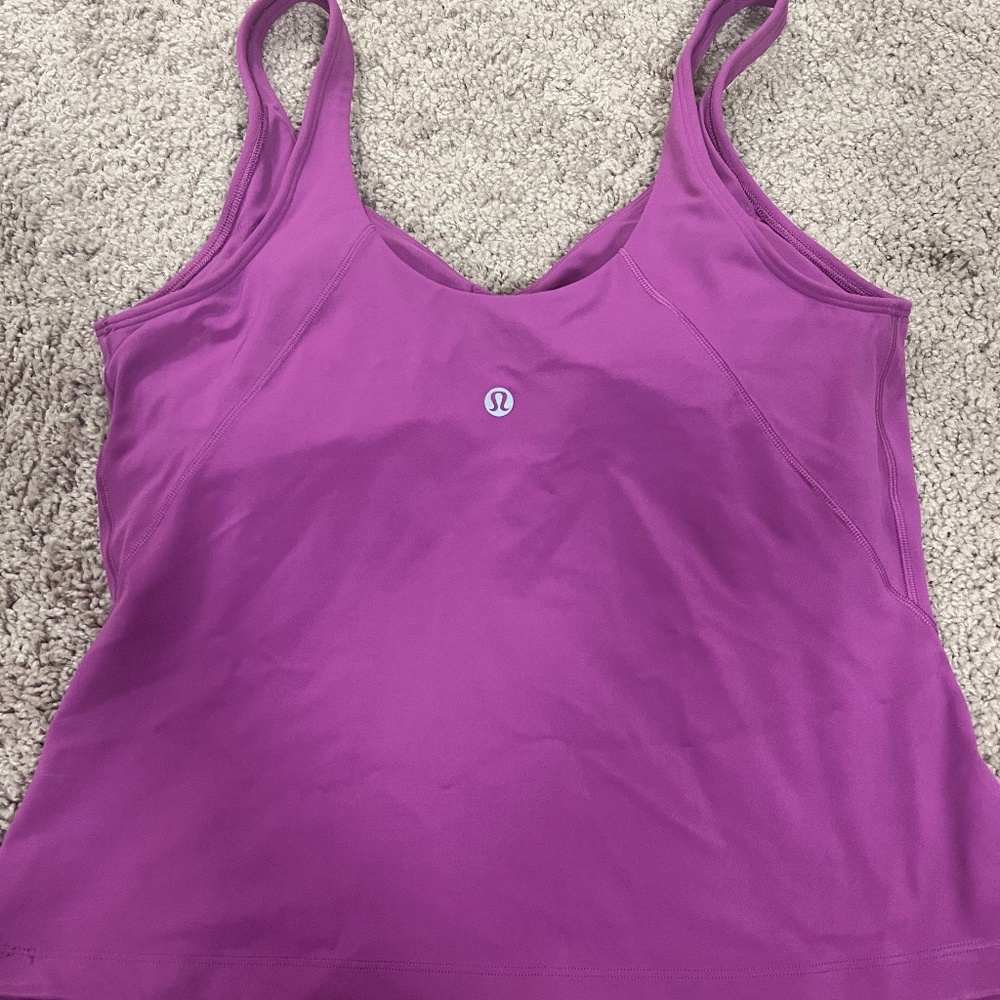 Purple Lululemon tank with pads